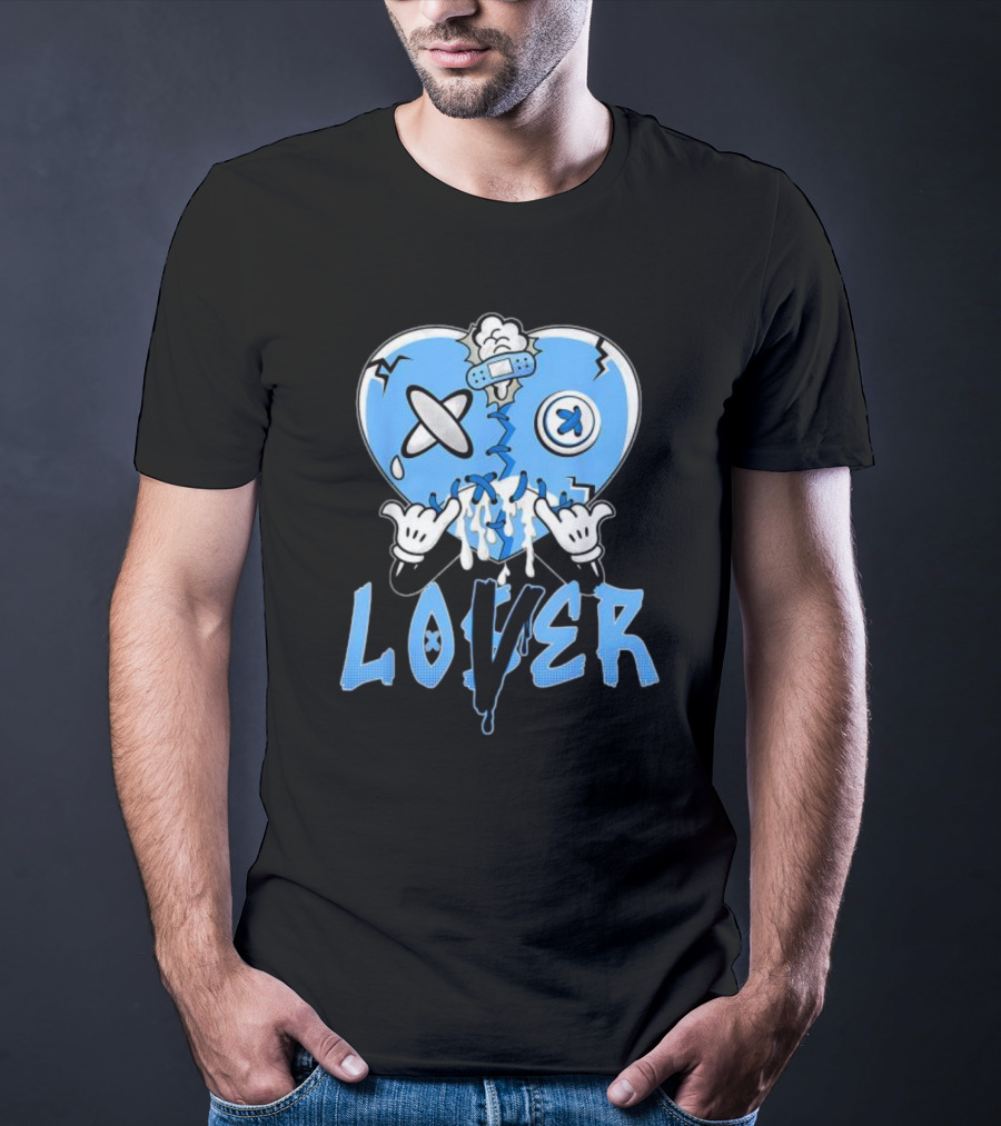 Racer Blue 5s Lover Heart With Loss And Repair Symbolism T-Shirt