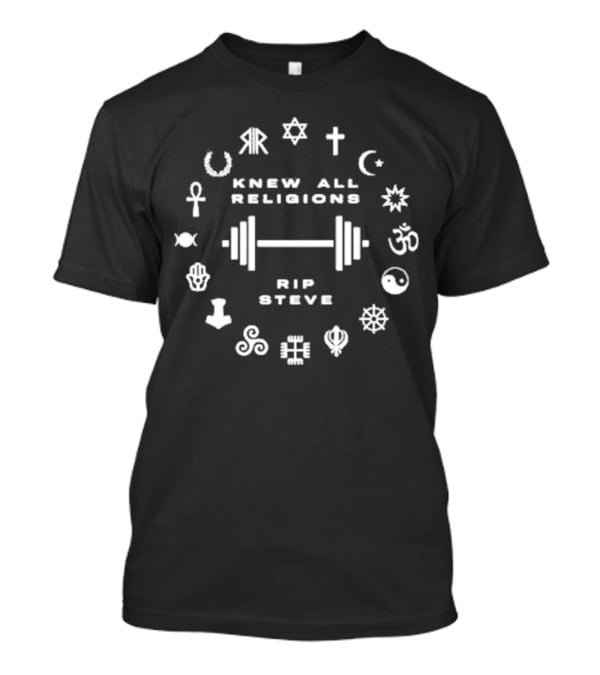 Knew All Religions RIP Steve Symbols Black Premium T-Shirt