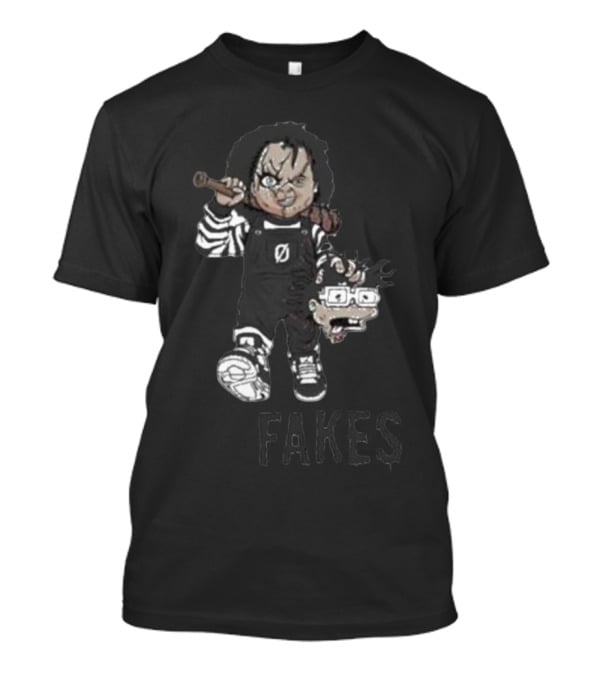 Chucky Doll With Baseball Bat 'Fakes' Rugrats Reference T-Shirt