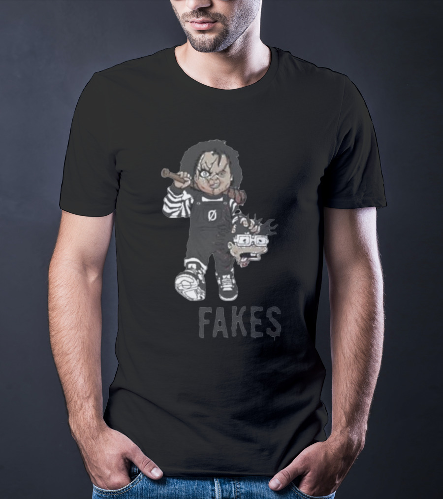 Chucky Doll With Baseball Bat 'Fakes' Rugrats Reference T-Shirt