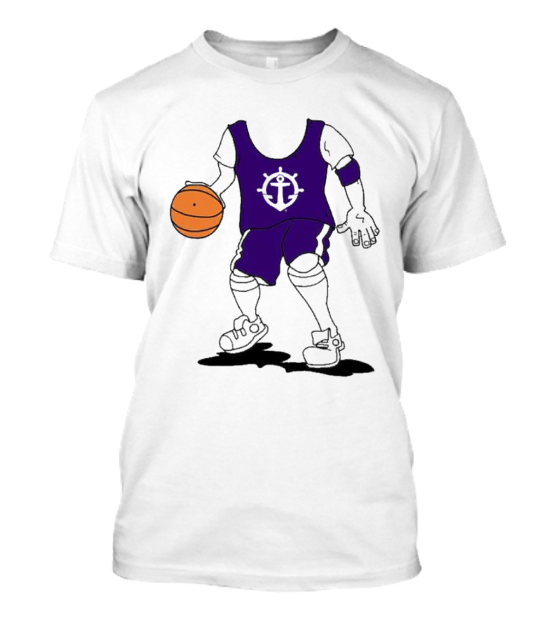 University Of Portland Basketball Player Purple Team T-Shirt