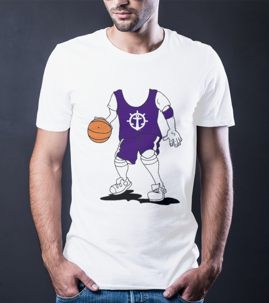 University Of Portland Basketball Player Purple Team T-Shirt