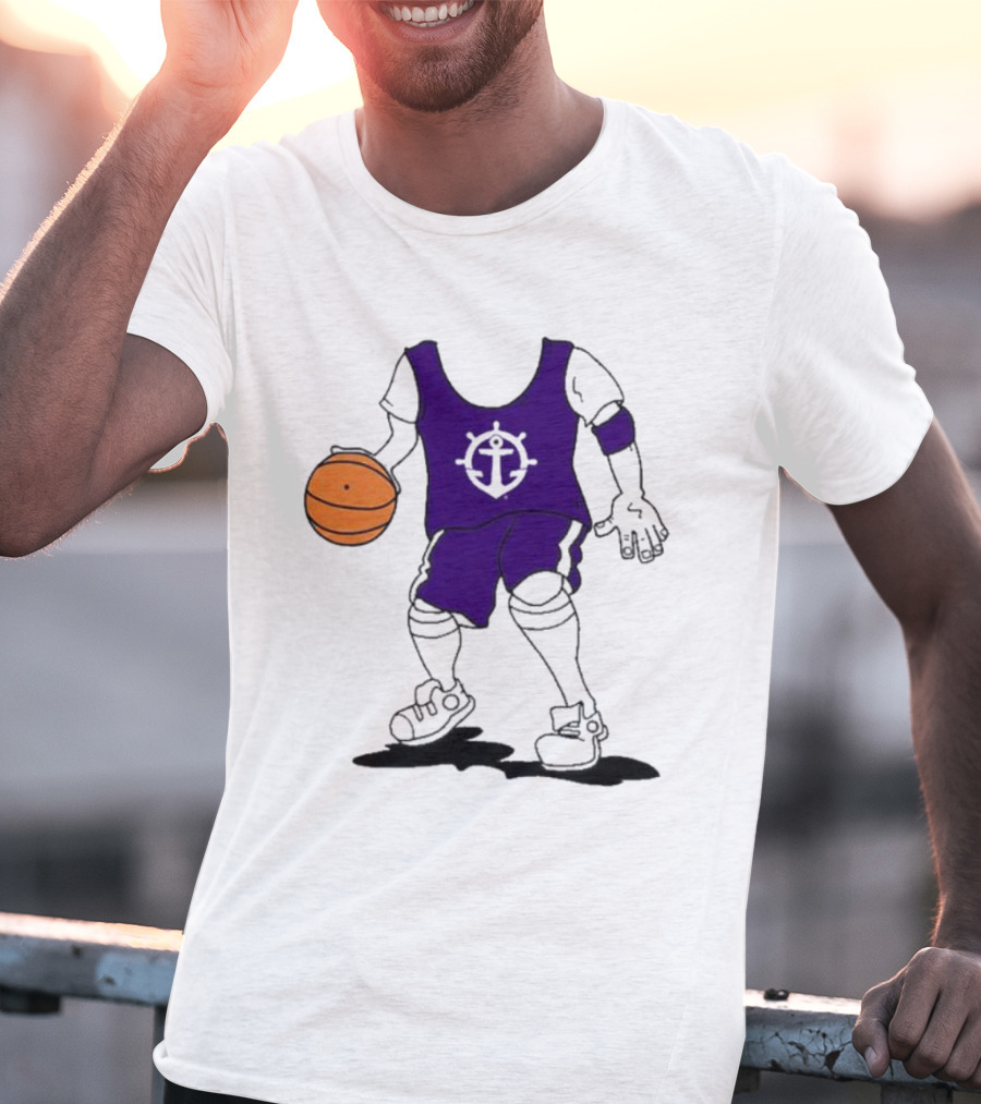 University Of Portland Basketball Player Purple Team T-Shirt