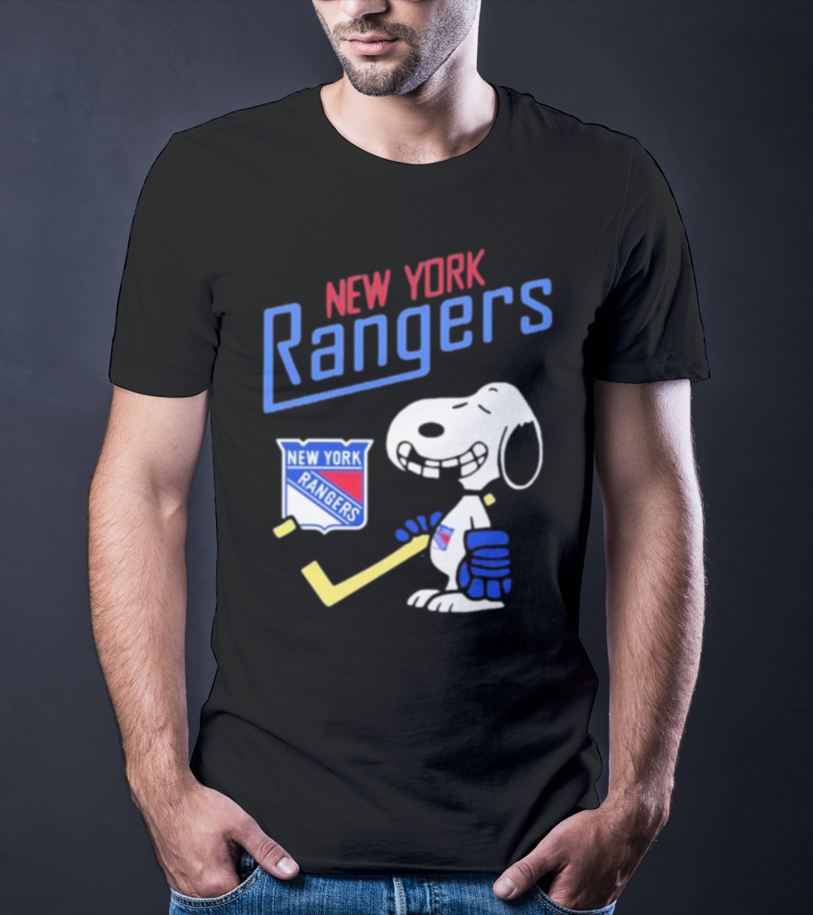 New York Rangers Snoopy Hockey Player T-Shirt