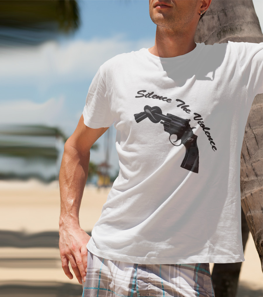 Baltimore Silence The Violence Knotted Gun T-Shirt