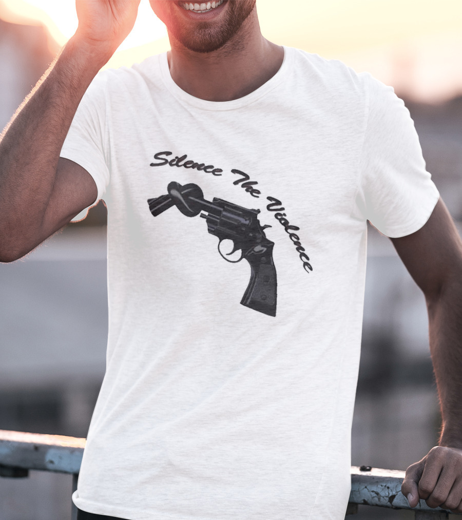 Baltimore Silence The Violence Knotted Gun T-Shirt