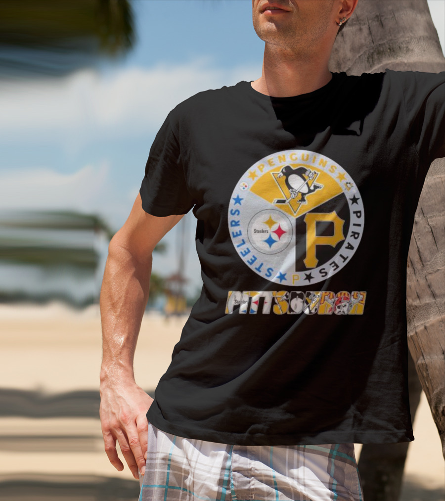 Pittsburgh Steelers Penguins Pirates Emblem T-Shirt