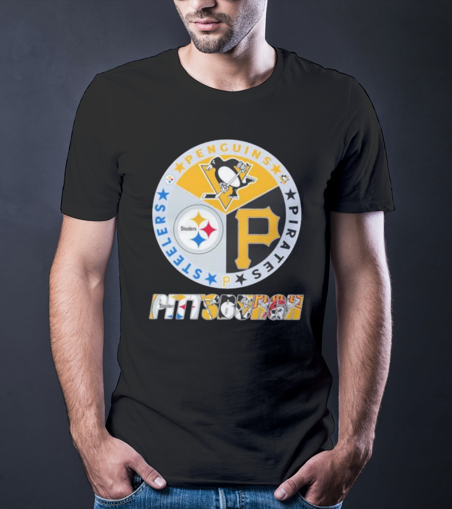 Pittsburgh Steelers Penguins Pirates Emblem T-Shirt