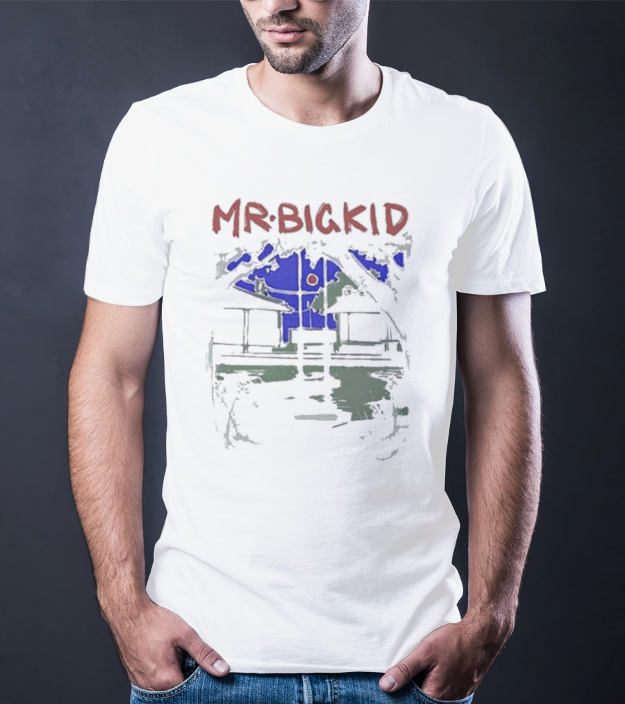 MR Big Kid Madcap Cabin In Blue Night Sketched Scene T-Shirt