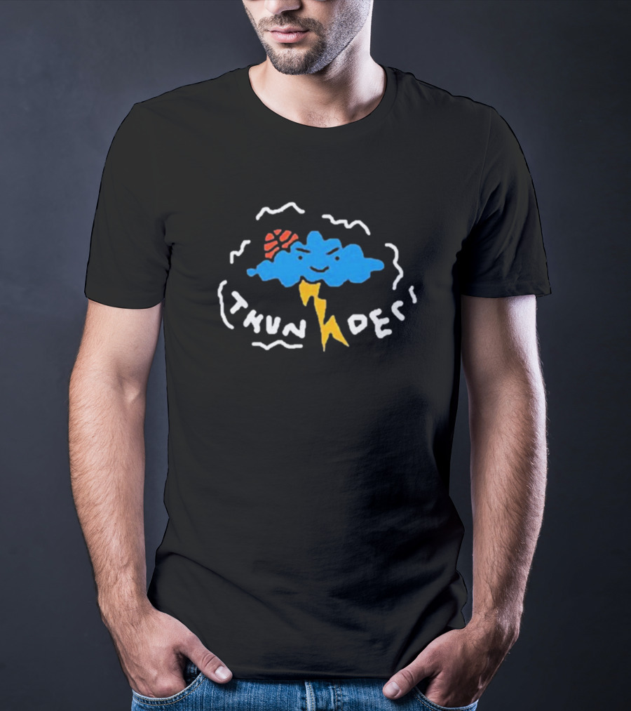 Nbapaint Thunder Cartoon Cloud Sports T-Shirt