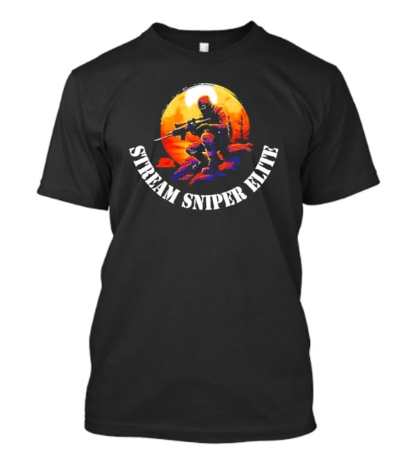 STREAM SNIPER ELITE Sniper Silhouette Warrior In Sunset Background T-Shirt