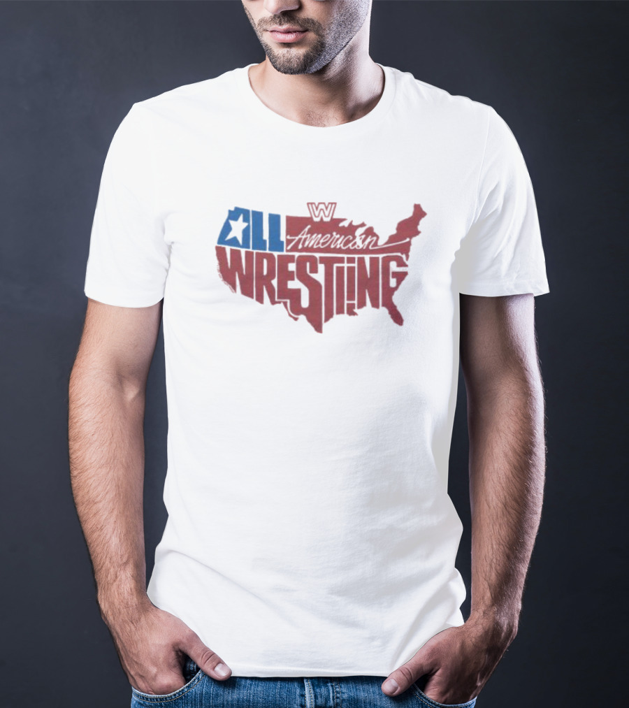Homage All American Wrestling USA Map T-Shirt