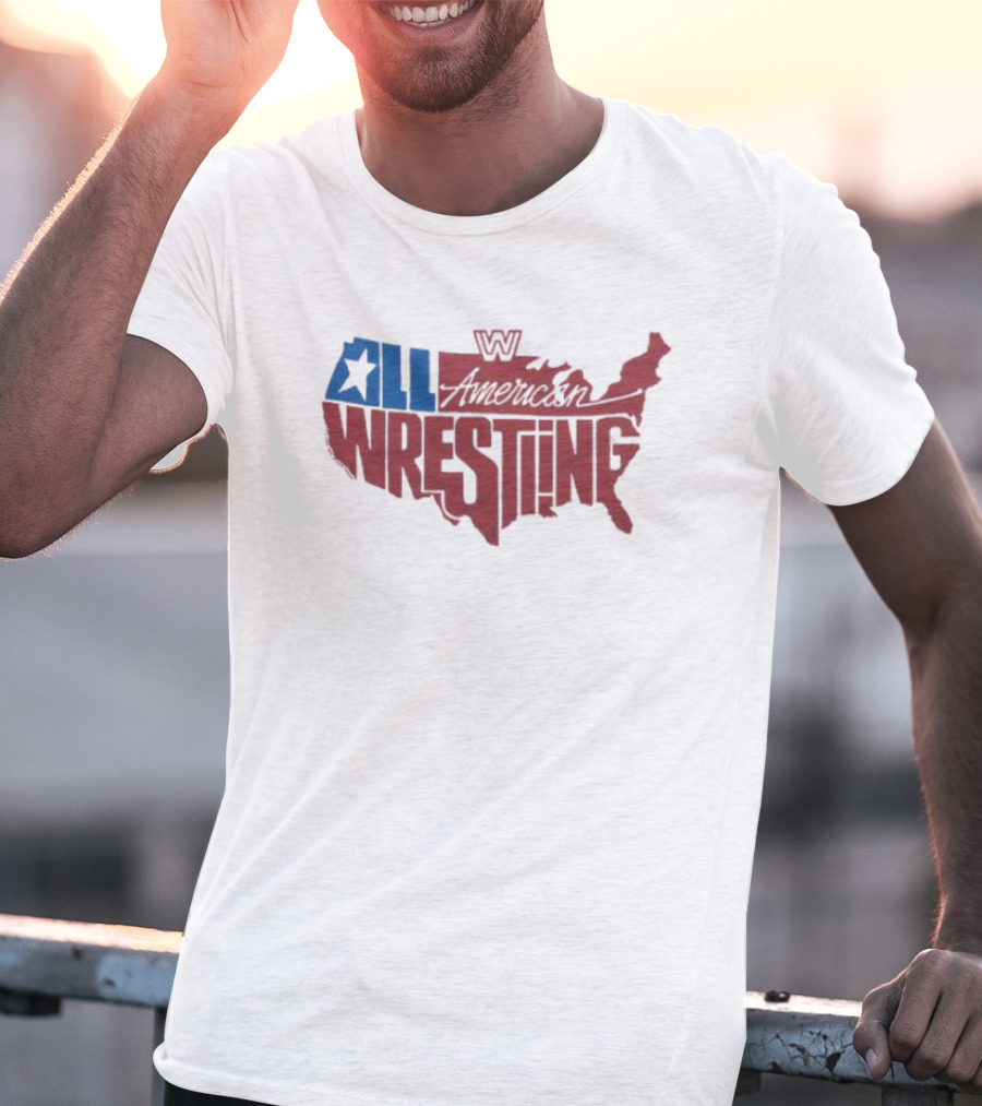 Homage All American Wrestling USA Map T-Shirt