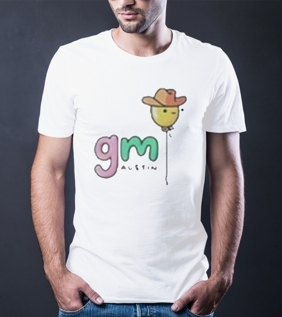 Gm Austin Doodles Balloon With Cowboy Hat T-Shirt