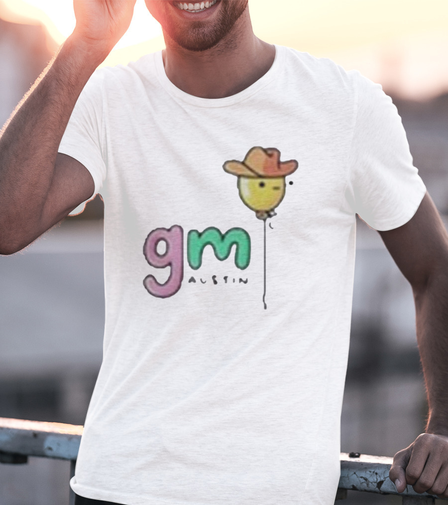 Gm Austin Doodles Balloon With Cowboy Hat T-Shirt