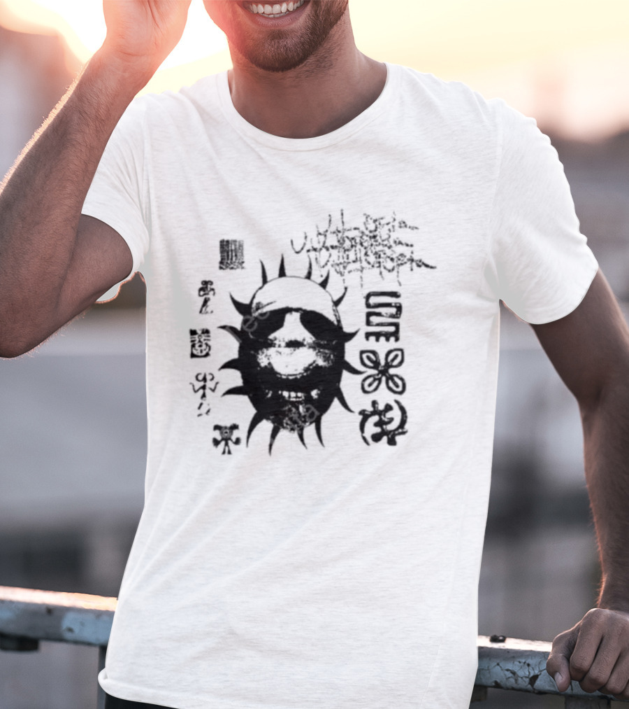 Travisscott Topia Pack Grinning Sun Tribal Symbols T-Shirt