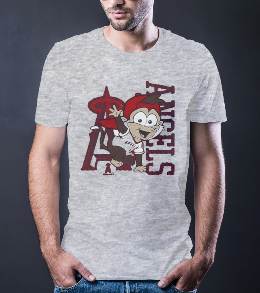 Los Angeles Angels Infant Mascot 2.0 Cheerful Cartoon Character With Iconic Logo And Text 'Angels' T-Shirt