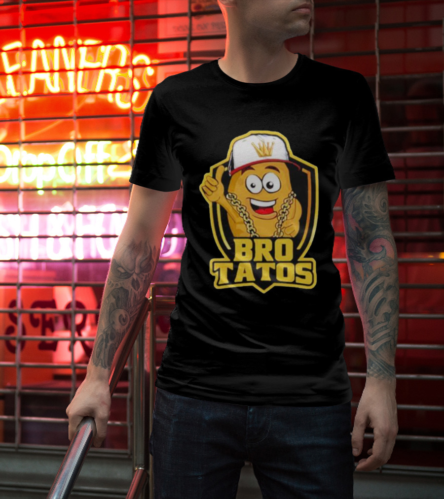Brotatos Cartoon Potato With Gold Chain And Cap T-Shirt