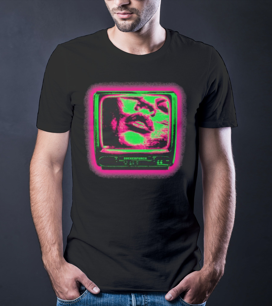 Suckerpunch TV Neon Lips Retro Screen T-Shirt