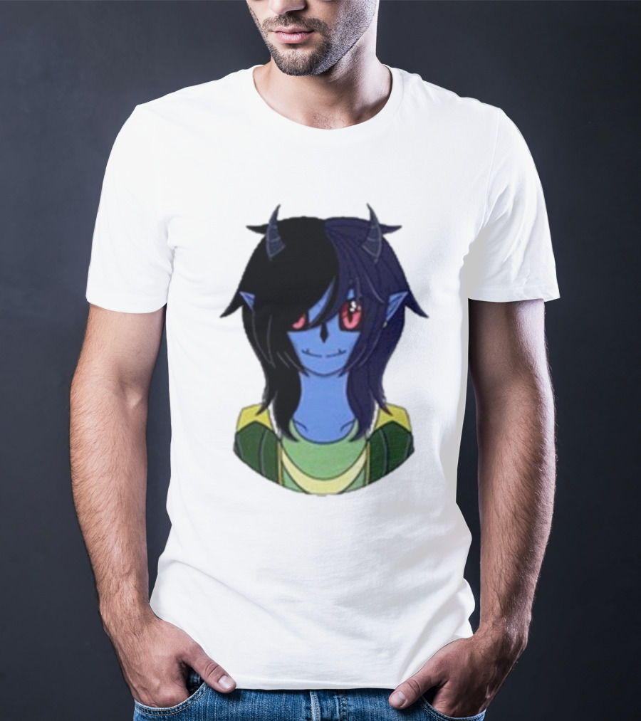 Zombicplayz's Anime-Style Blue Demon Character With Red Eyes And Horns T-Shirt