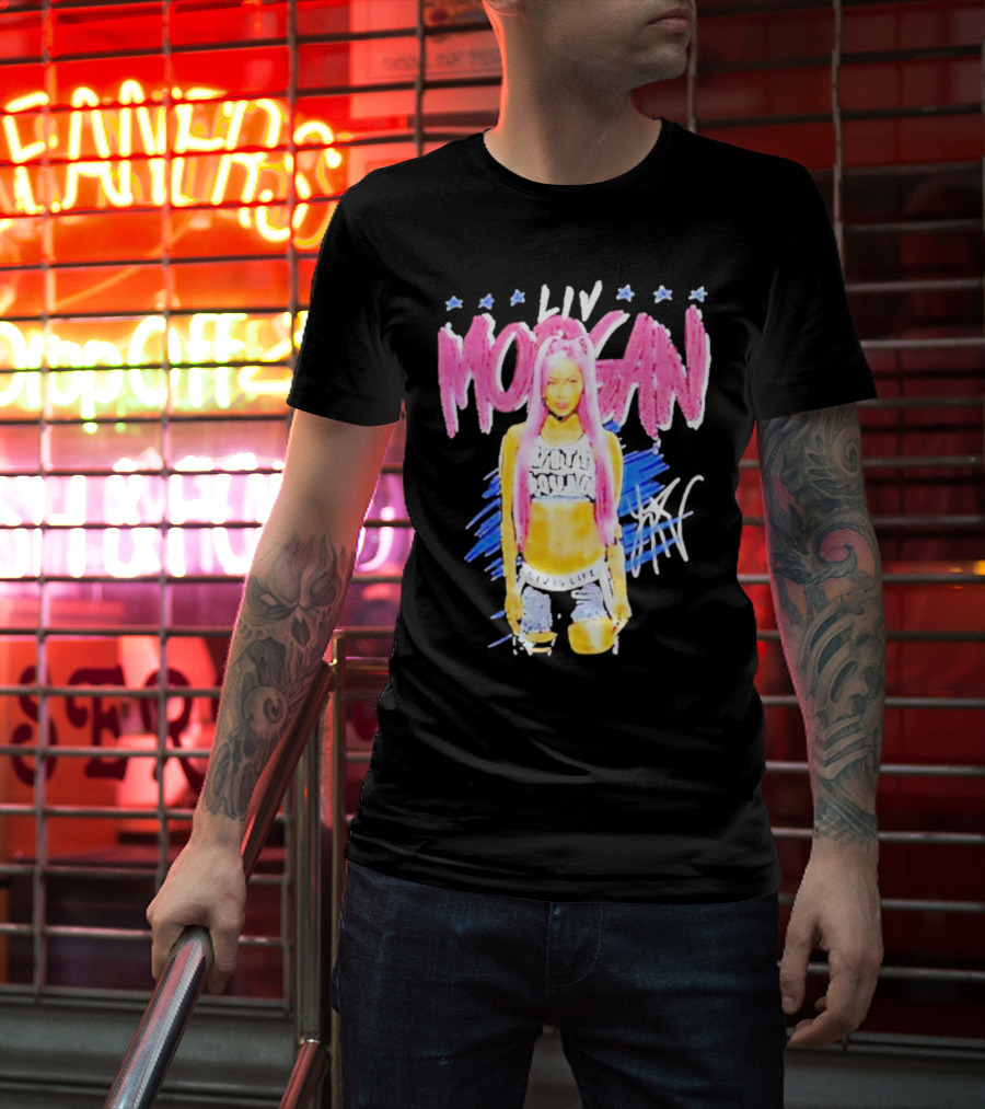 Liv Morgan Pop Signature Blue Stars T-Shirt