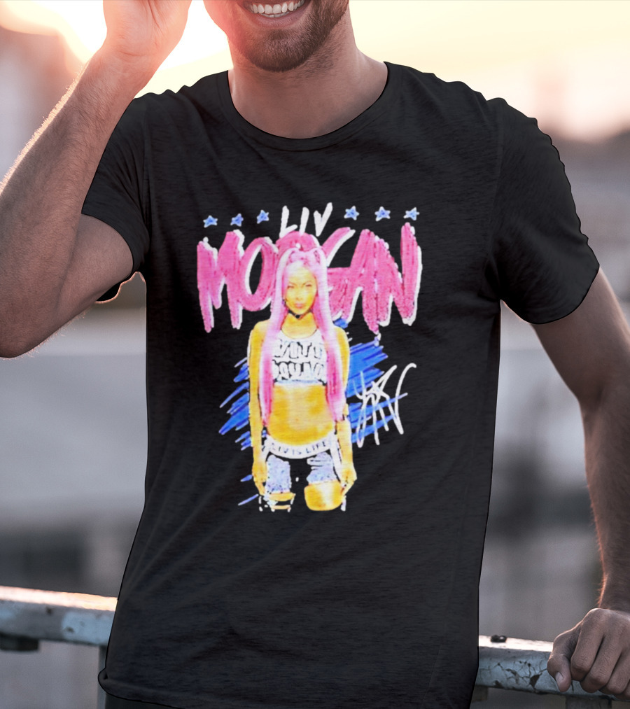 Liv Morgan Pop Signature Blue Stars T-Shirt