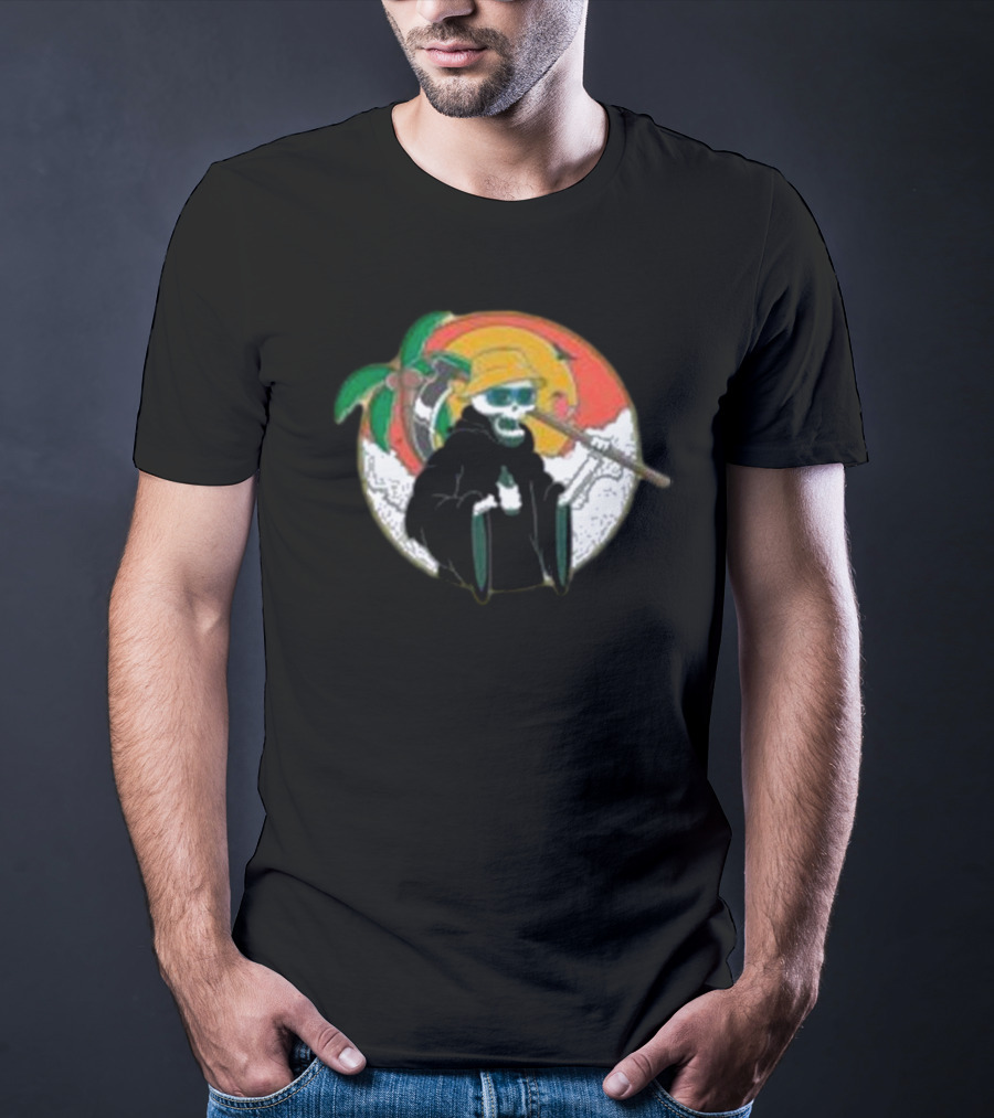 God Of Death On Vacation Grim Reaper Beach Summer T-Shirt