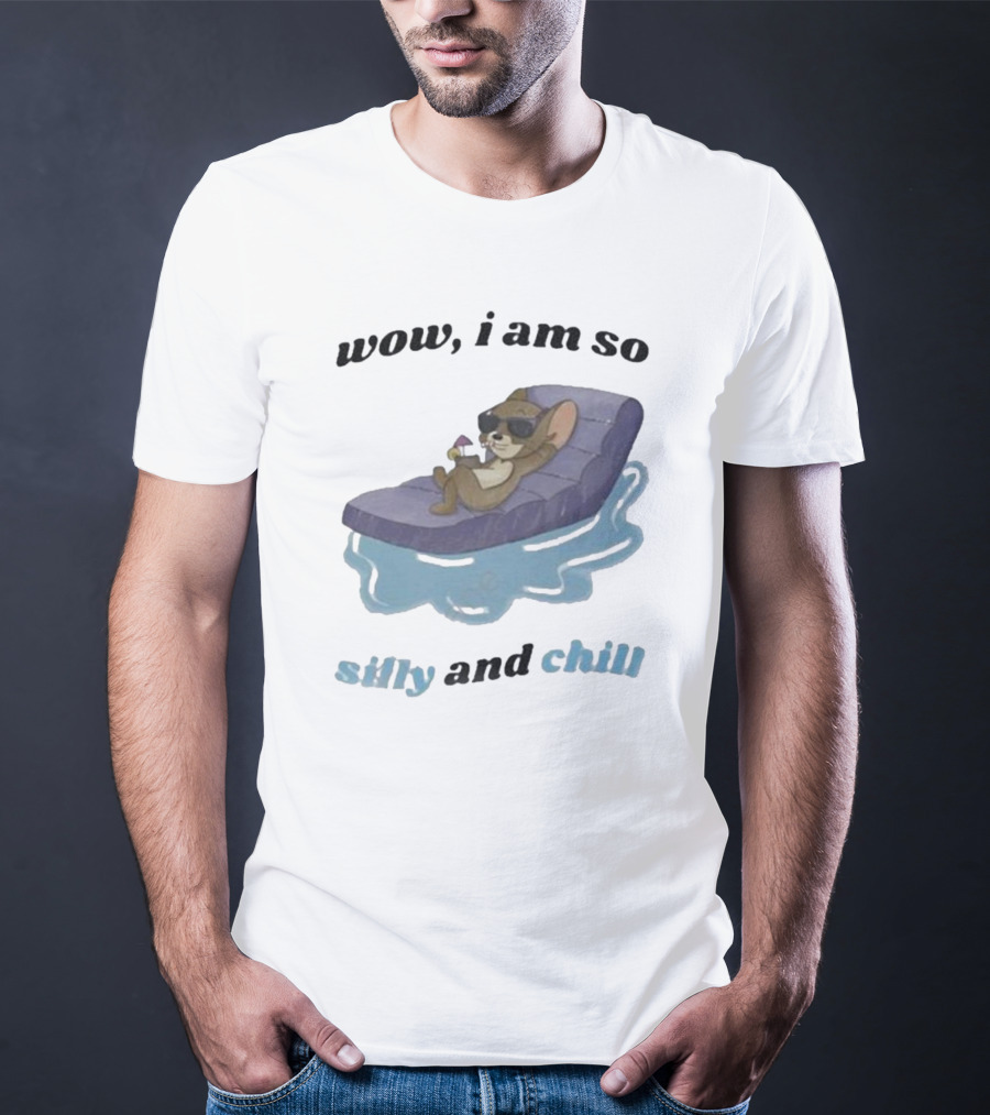Wow I Am So Silly And Chill Relaxing Sunglasses Pool Float Mouse T-Shirt