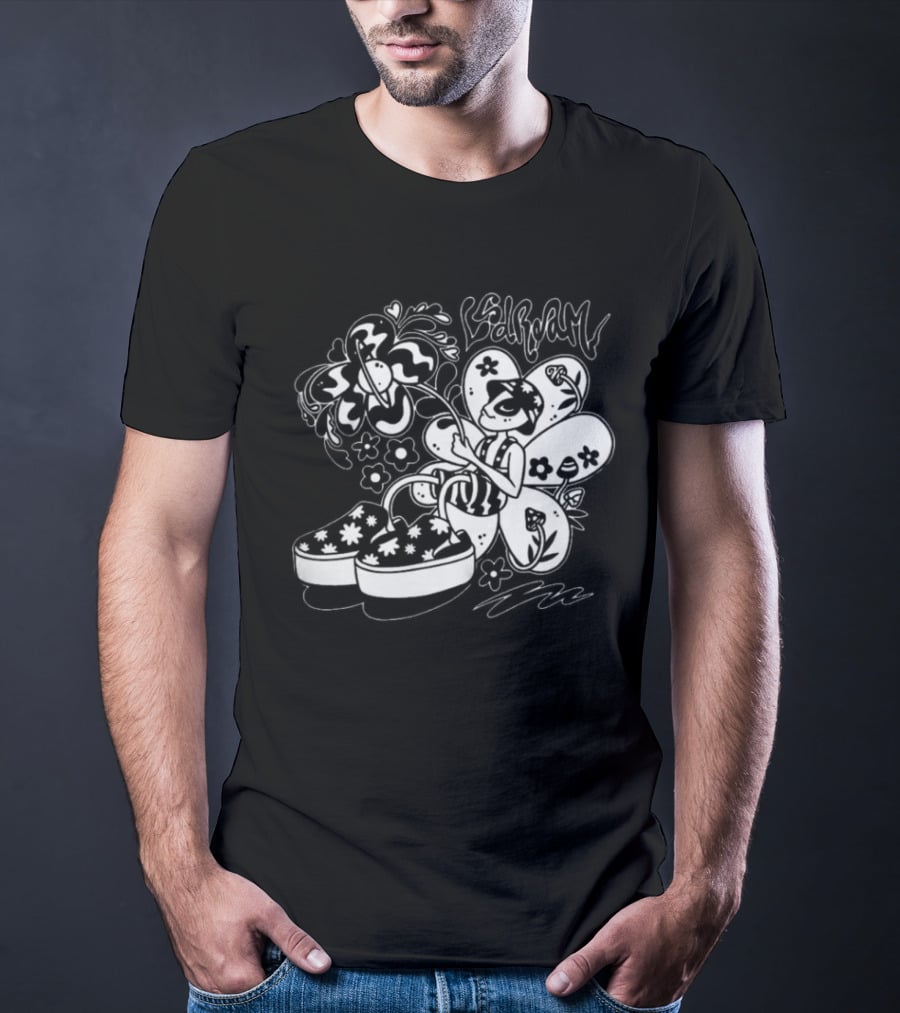 LSDREAM Merch Intergalactic Bloom Groovy Fairy With Floral Sneakers T-Shirt