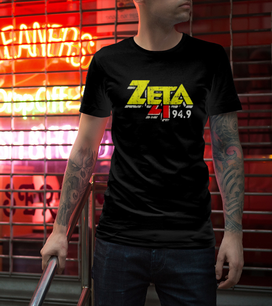 Zeta 41 Radio 94.9 Distressed Yellow T-Shirt