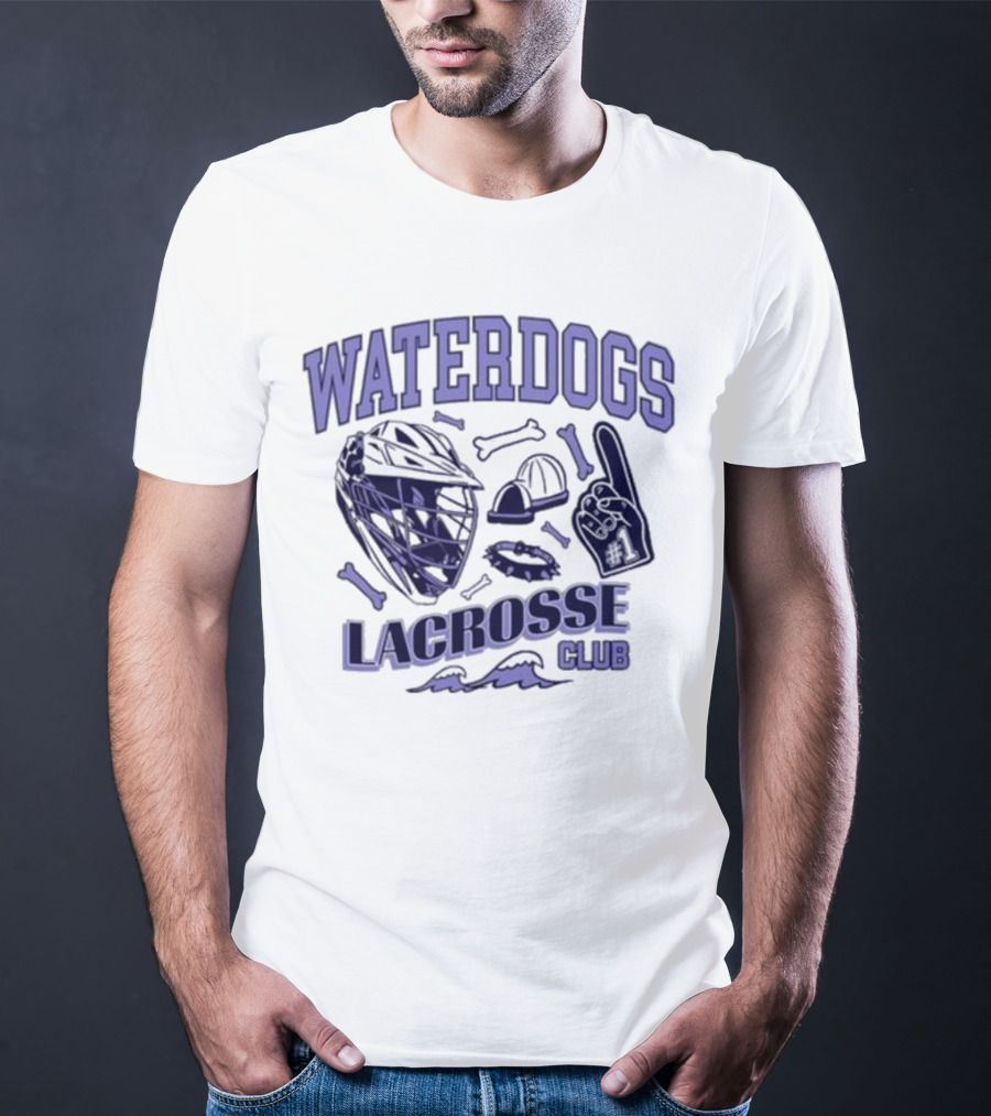 Waterdogs Lacrosse Club Helmet Foam Finger T-Shirt