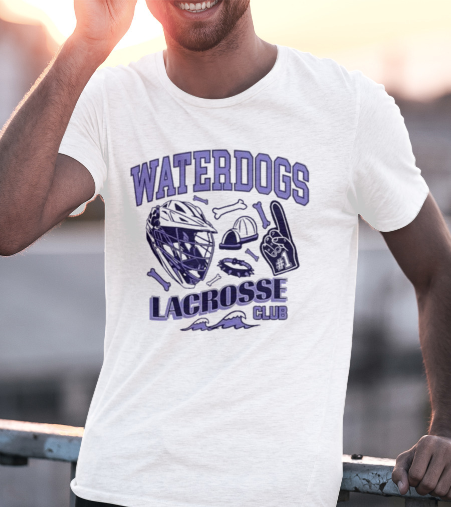 Waterdogs Lacrosse Club Helmet Foam Finger T-Shirt