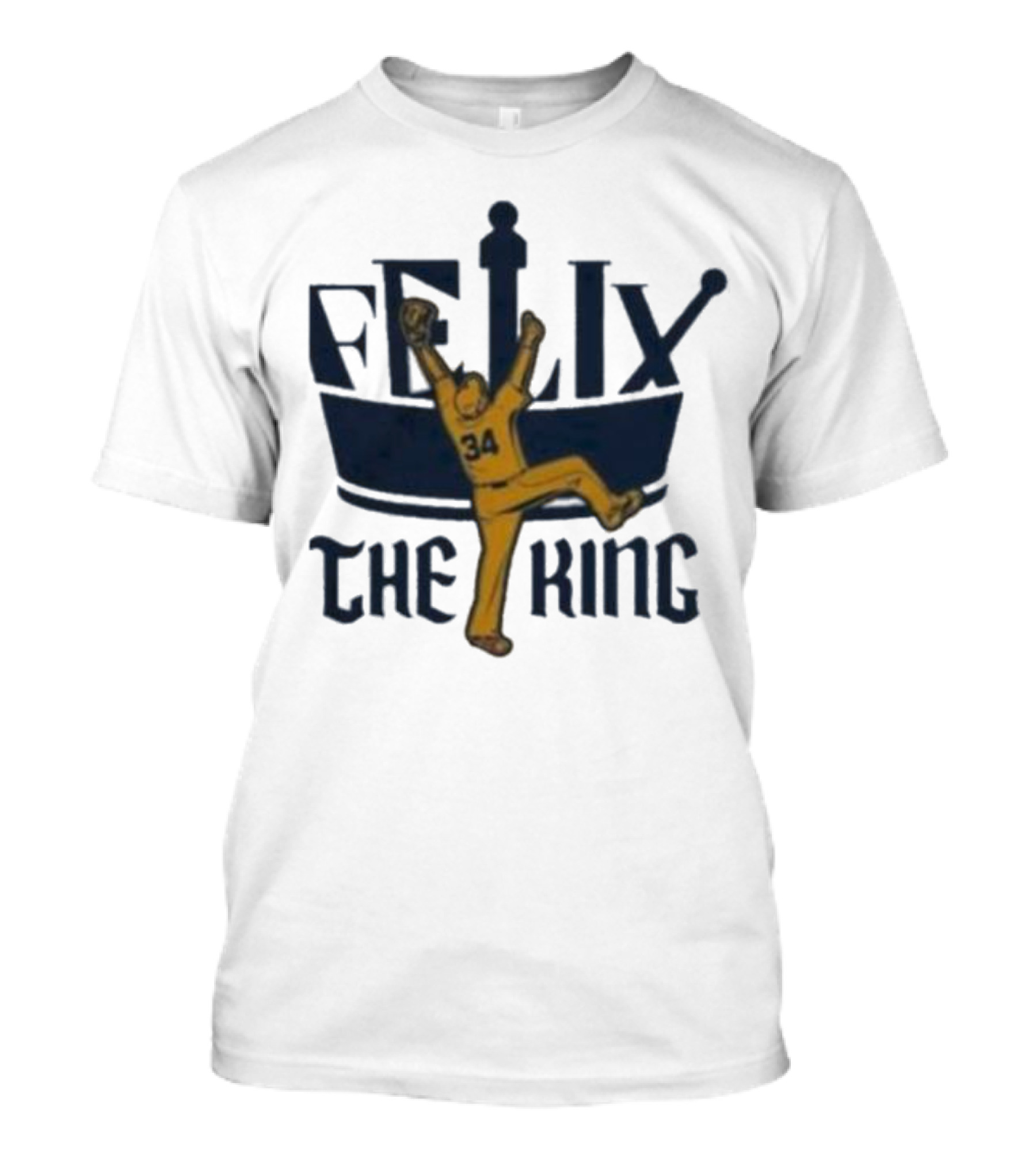 Félix Hernández Seattle Mariners Félix The King 34 Baseball Pitching T-Shirt