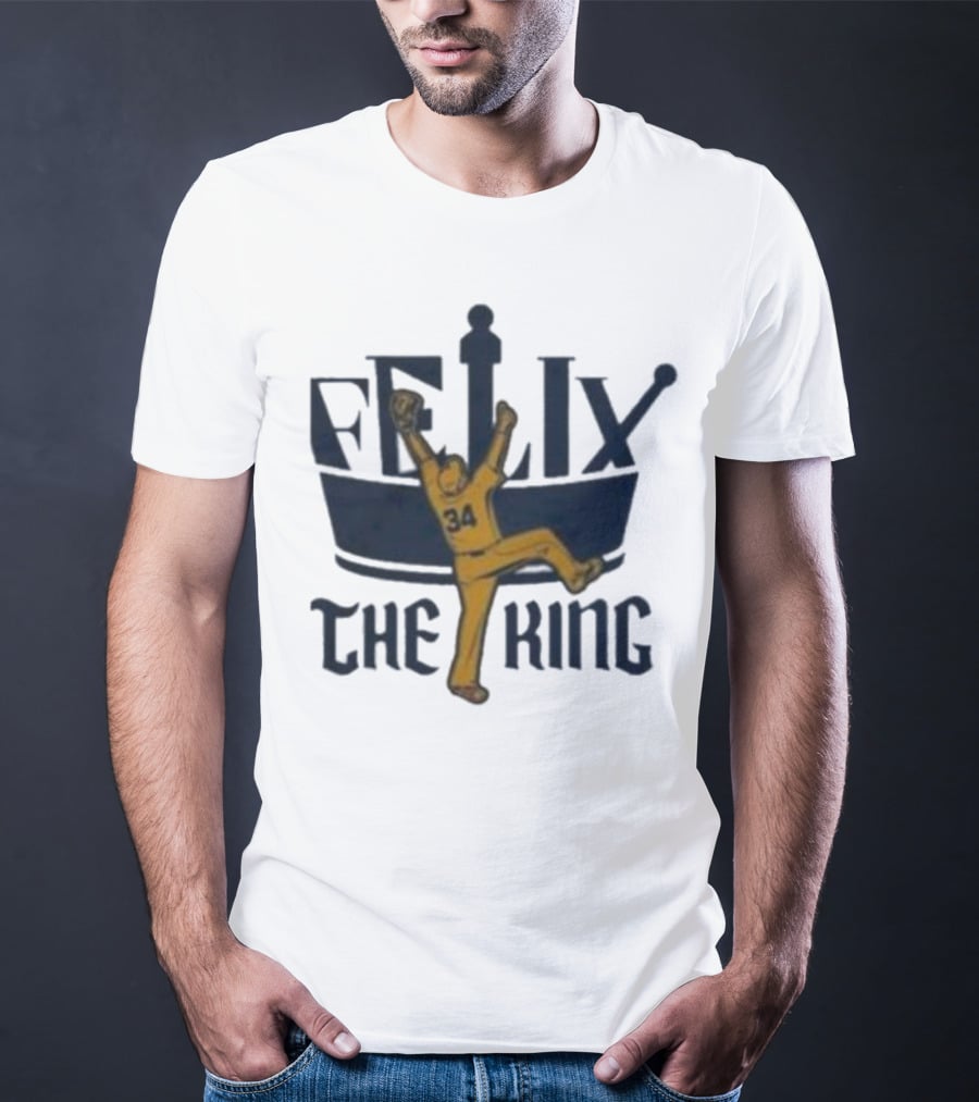 Félix Hernández Seattle Mariners Félix The King 34 Baseball Pitching T-Shirt