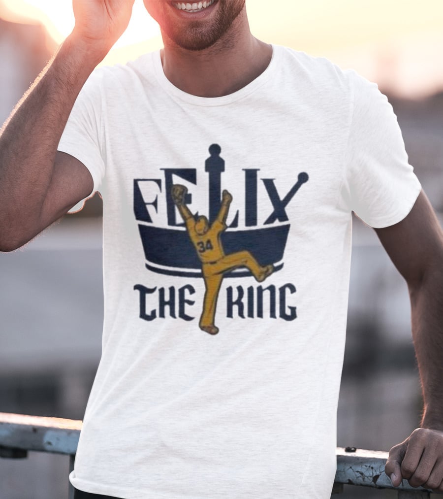 Félix Hernández Seattle Mariners Félix The King 34 Baseball Pitching T-Shirt