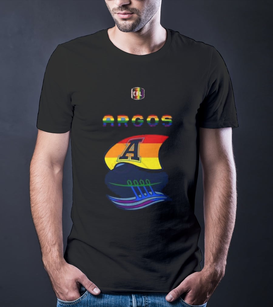 CFL Argos Rainbow Sailboat T-Shirt
