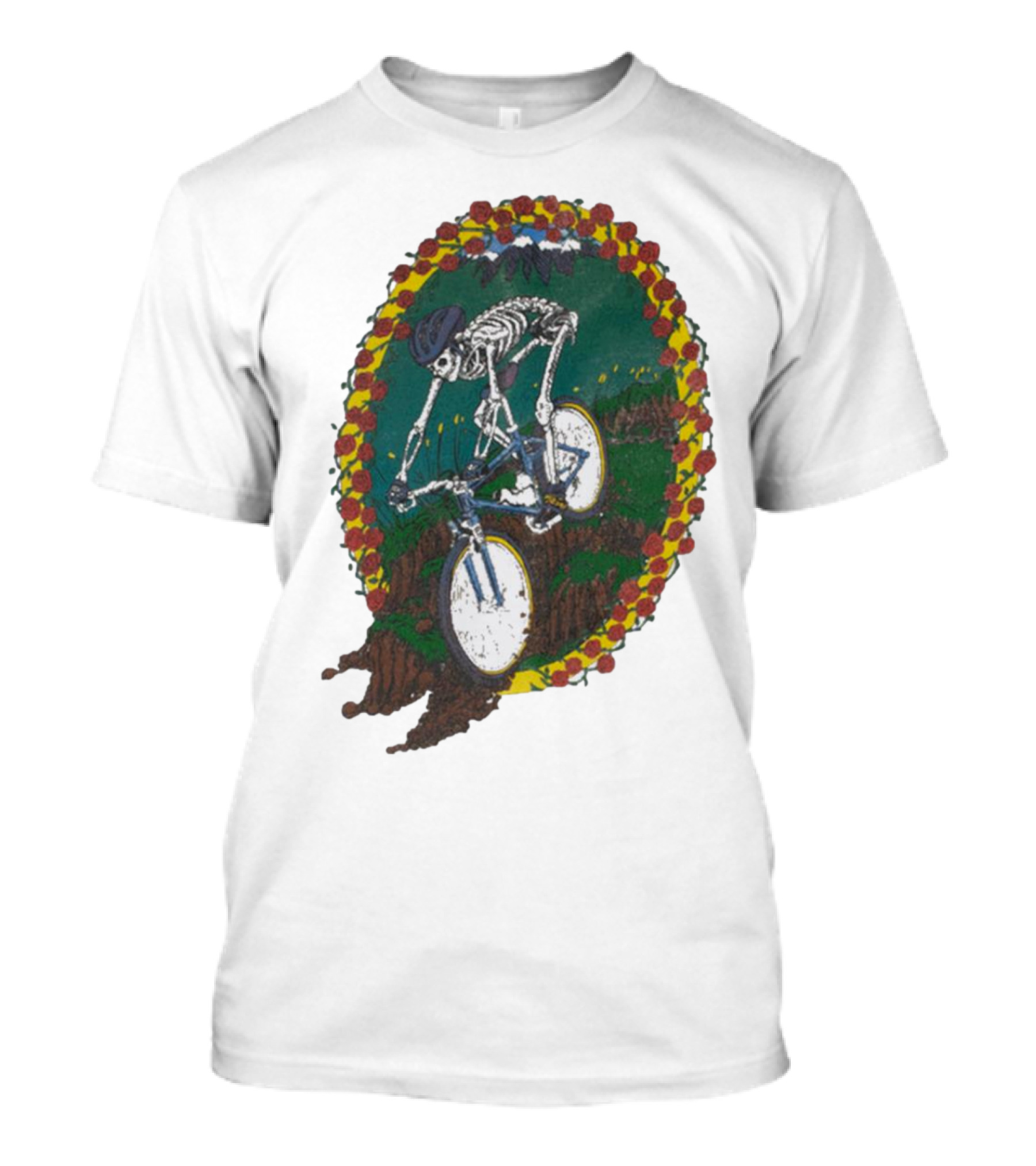 Shred Head Activewear Skeleton Biking Cropped T-Shirt