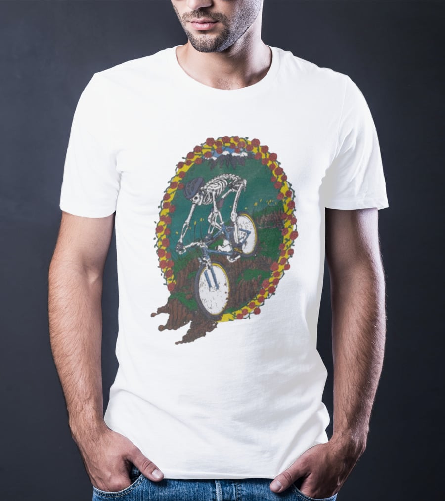 Shred Head Activewear Skeleton Biking Cropped T-Shirt