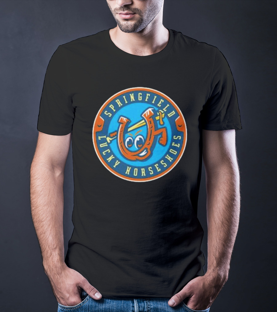 Springfield Lucky Horseshoes Mascot Logo T-Shirt