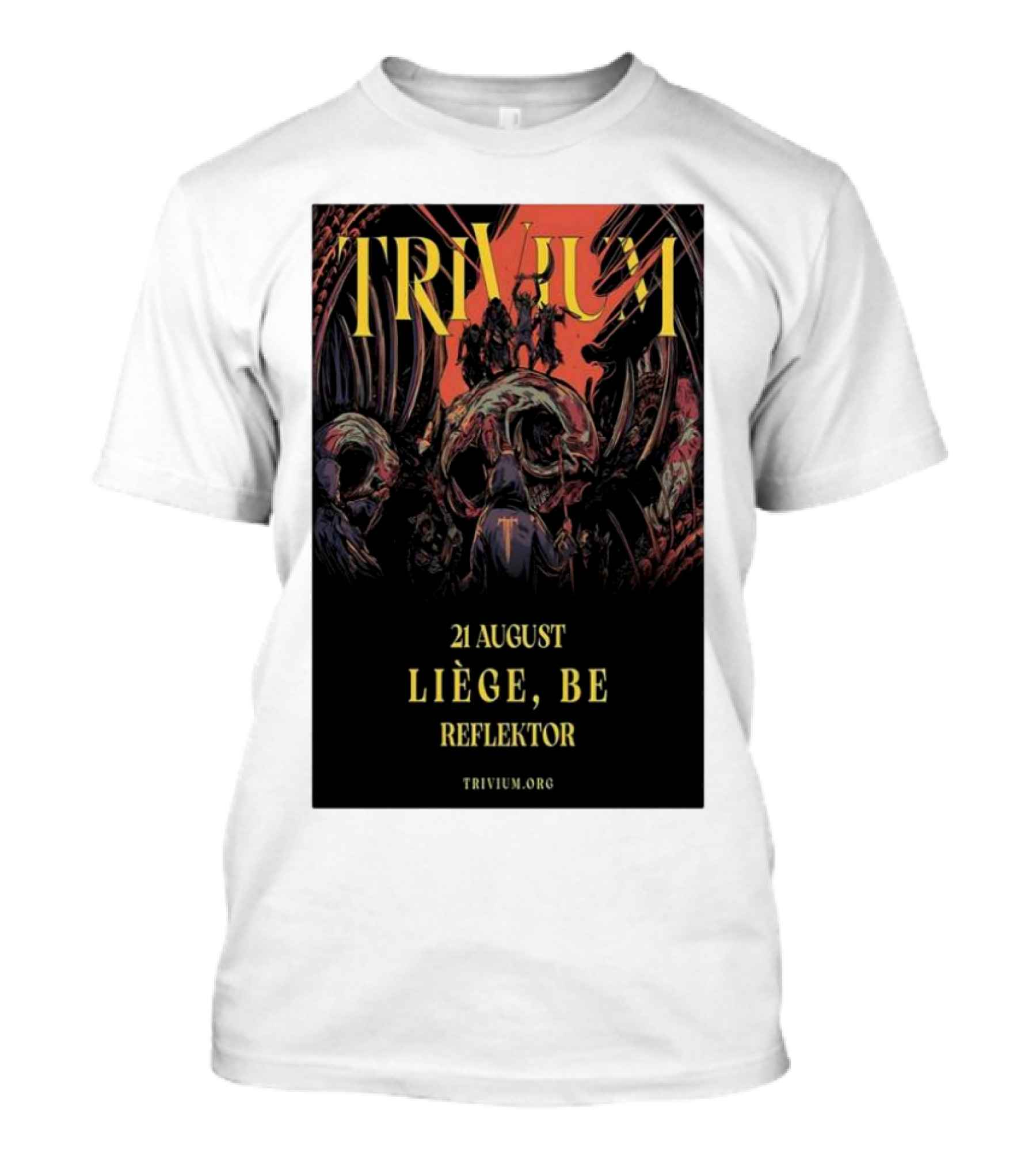 Trivium 21 August Liège BE Reflektor Concert Event T-Shirt