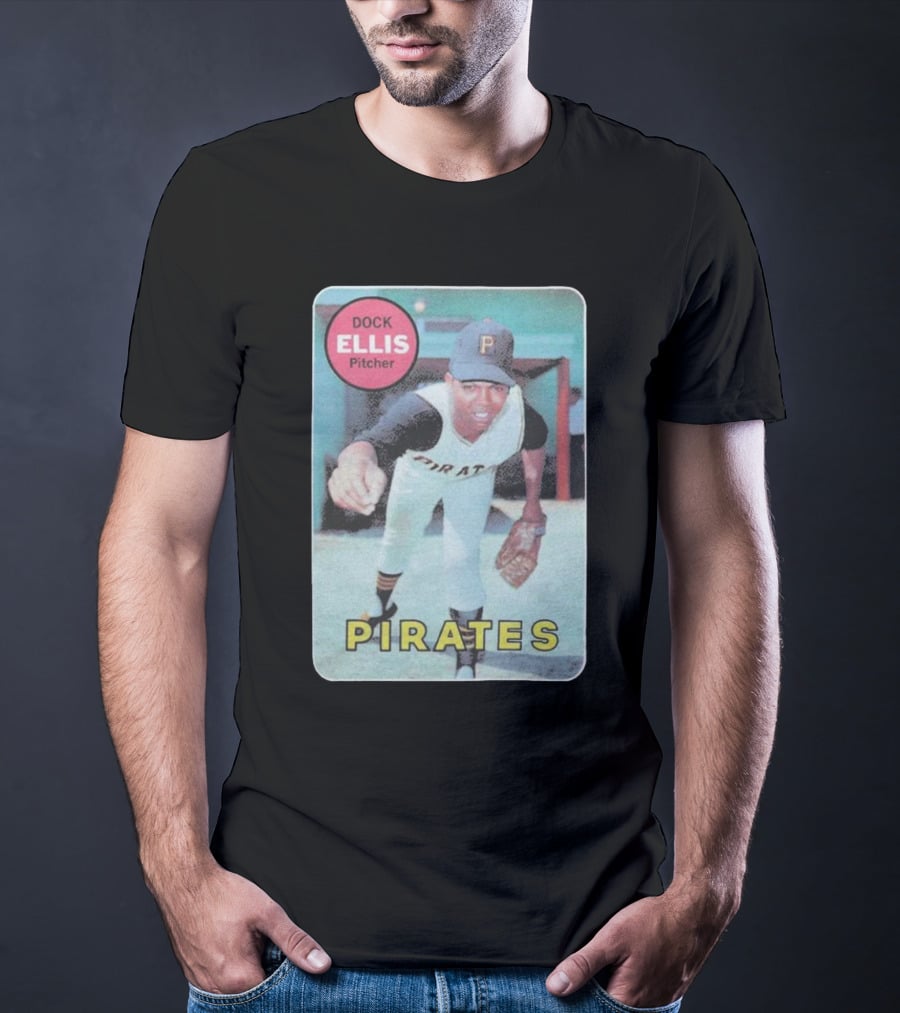 Dock Ellis Pitcher 1969 Topps Rookie Pirates T-Shirt