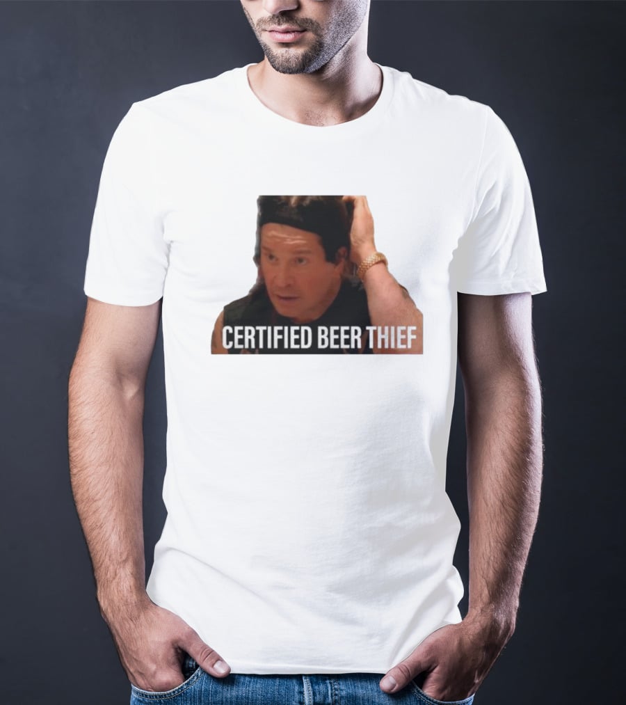 CERTIFIED BEER THIEF Iconic Celebrity Image T-Shirt