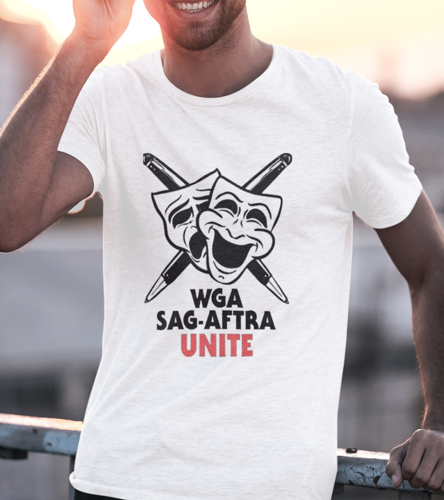 WGA Sag-Aftra Unite Masks And Pens T-Shirt
