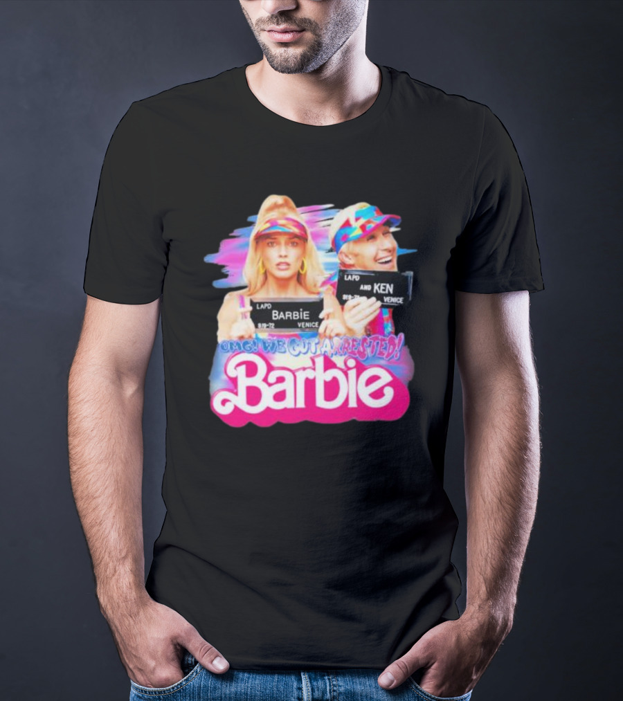 Barbenheimer Barbie And Ken OMG We Got Arrested Venice Mugshot T-Shirt