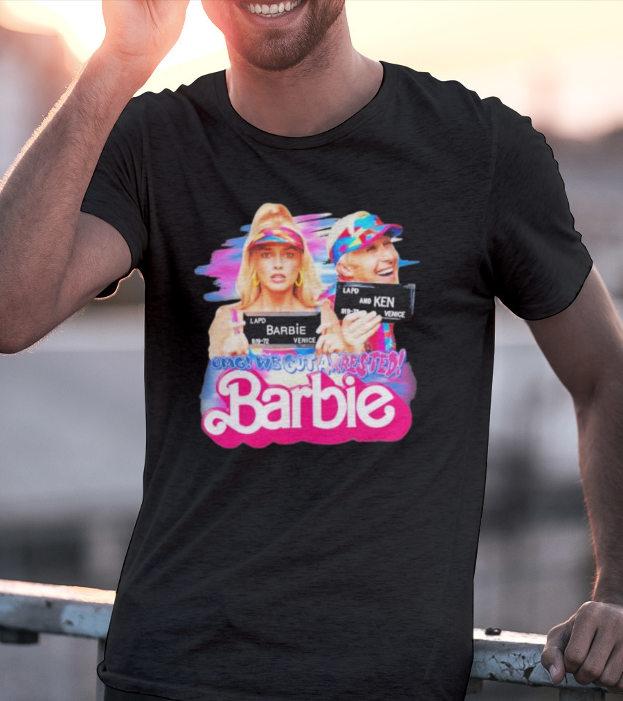 Barbenheimer Barbie And Ken OMG We Got Arrested Venice Mugshot T-Shirt