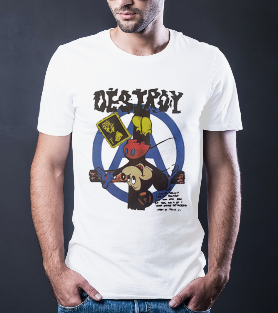 Destroy Crucified Mickey Mouse With Anarchy Symbol Seditionaries T-Shirt