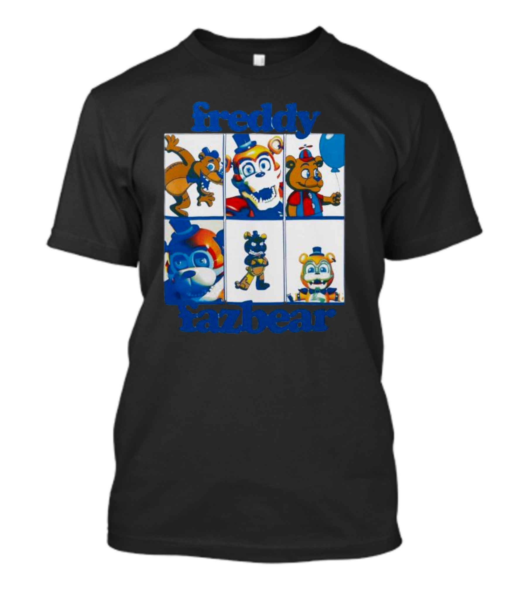 Freddy Fazbear Animated Comic Style Grid Boyfriend Fit Girls T-Shirt