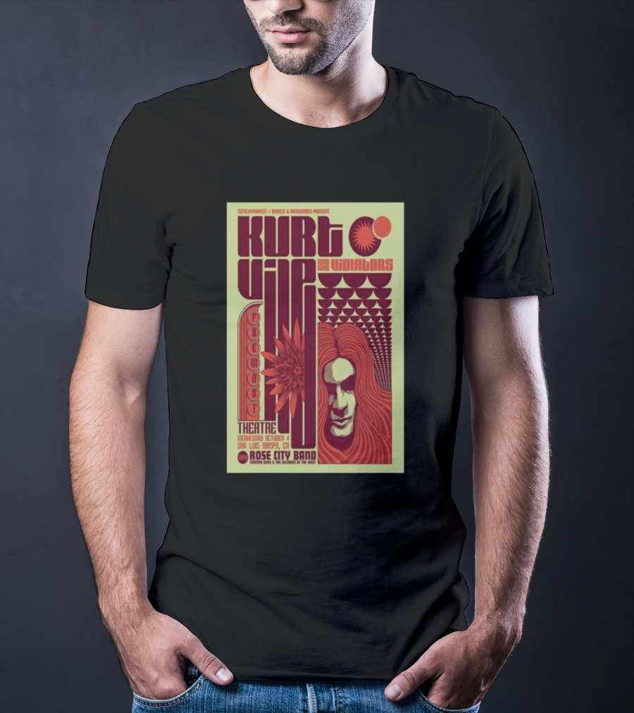 Kurt Vile And The Violators San Luis Obispo Fremont Theatre Rose City Band T-Shirt