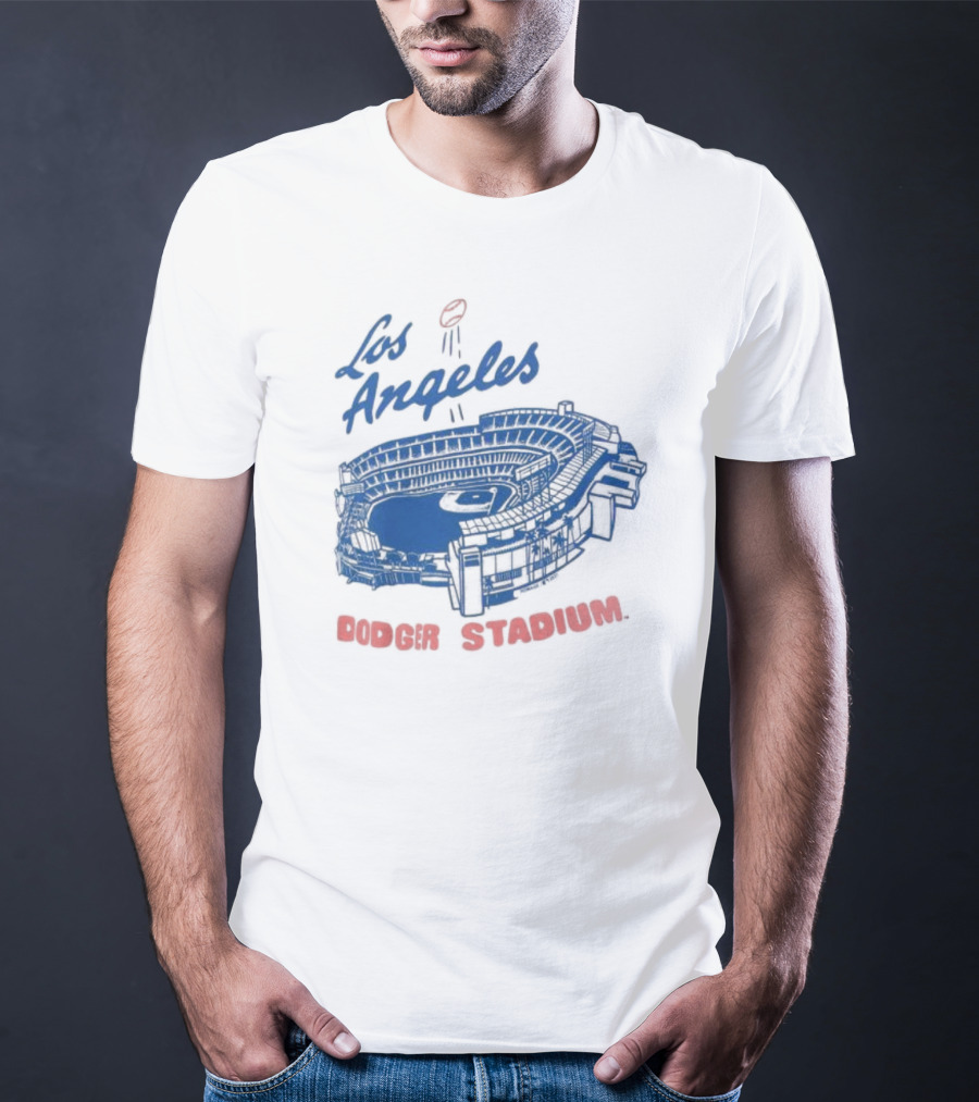 Los Angeles Dodger Stadium Homage Tri-Blend Gray T-Shirt