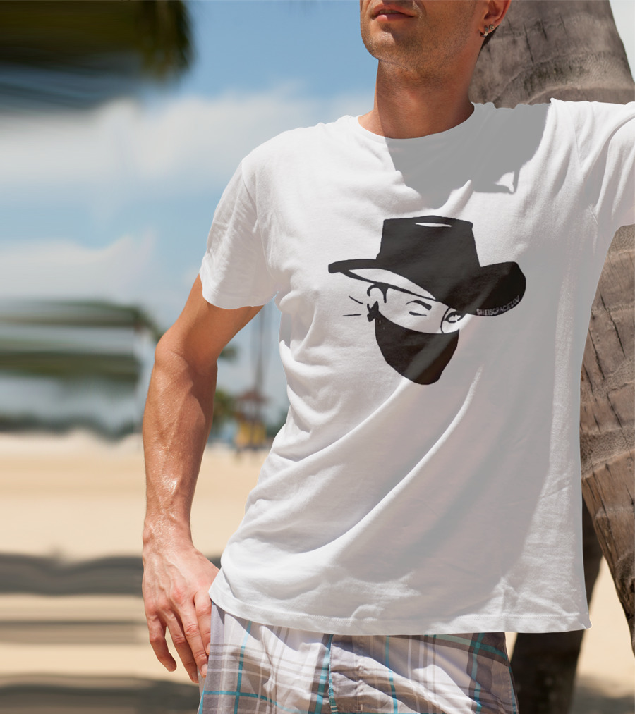 Sheisgracielou Cowboy Hat Mask Design Two Sided T-Shirt
